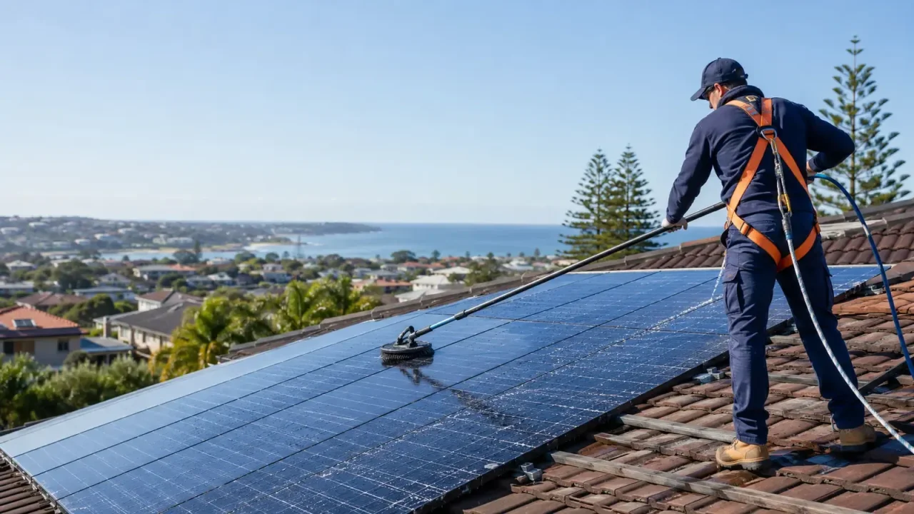 Professional solar panel cleaning in Wollongong NSW