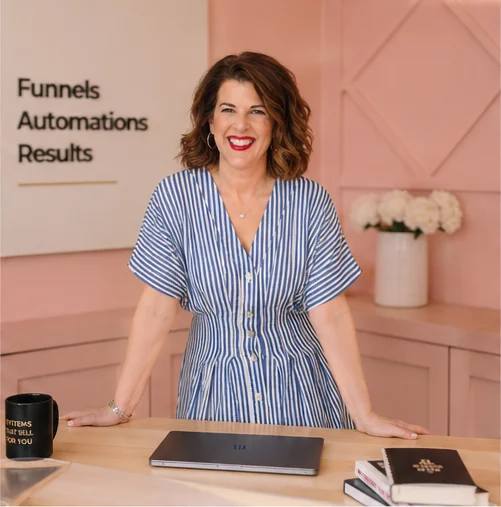 Laurel Beard at her desk