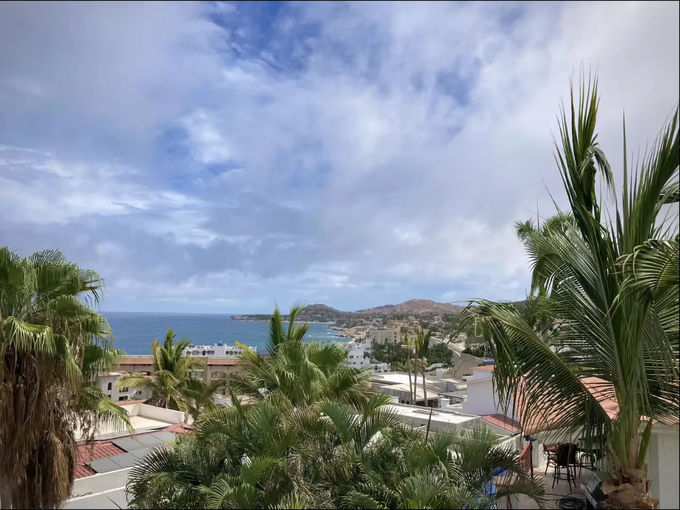 View from Casa Alba over the palms to the ocean and San José del Cabo