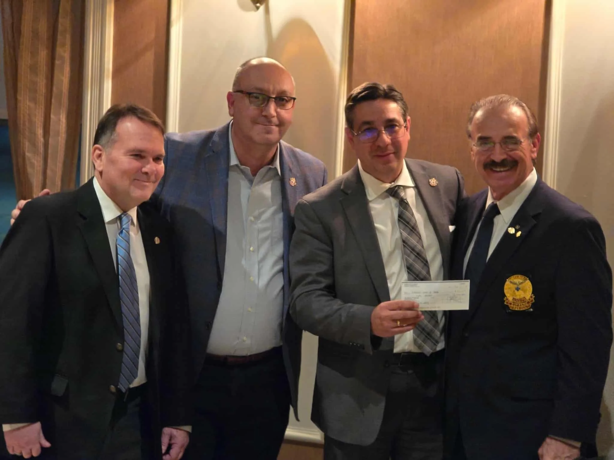 AHEPA leaders presenting a $50,000 cheque for the Gennadius Library