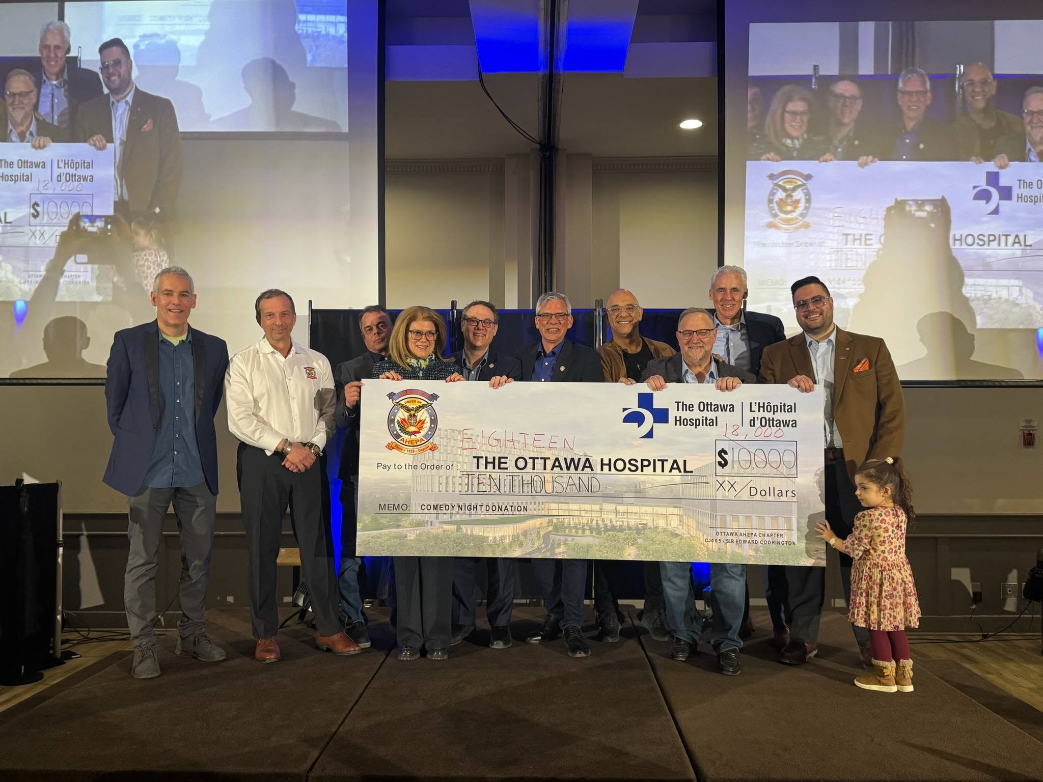 AHEPA Ottawa presents its final cheque to The Ottawa Hospital