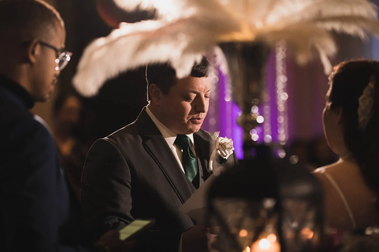 An intimate wedding ceremony scene from the original Truly-Wed website