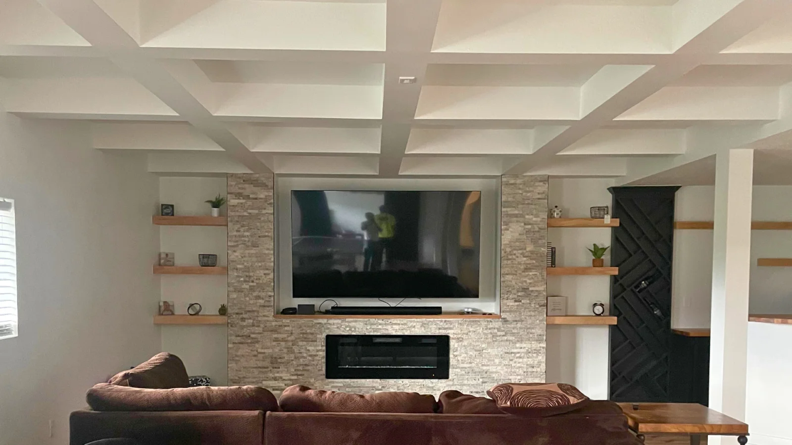 Custom cabinetry and built-in entertainment center