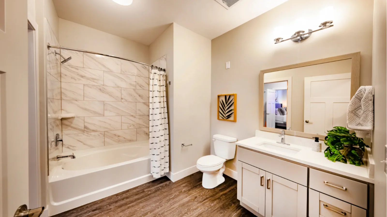 Custom bathroom vanity and tile surround