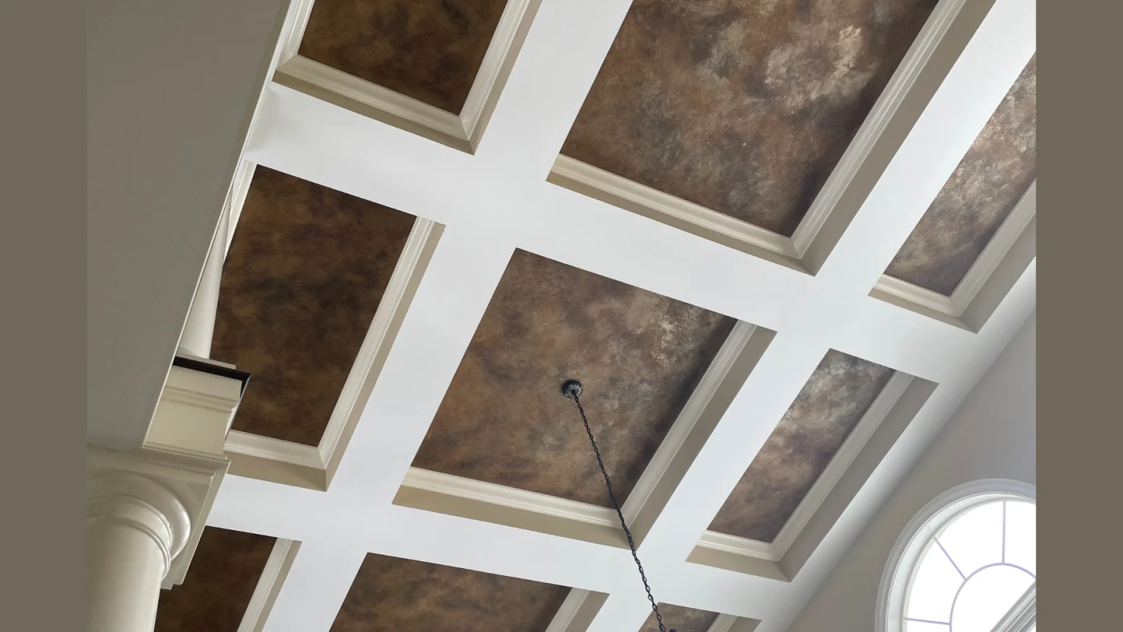 Coffered ceiling and crown molding trim work