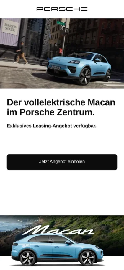 Ausschnitt eines Porsche Macan Leasing-Funnels