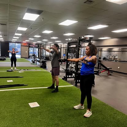 Members training on the turf