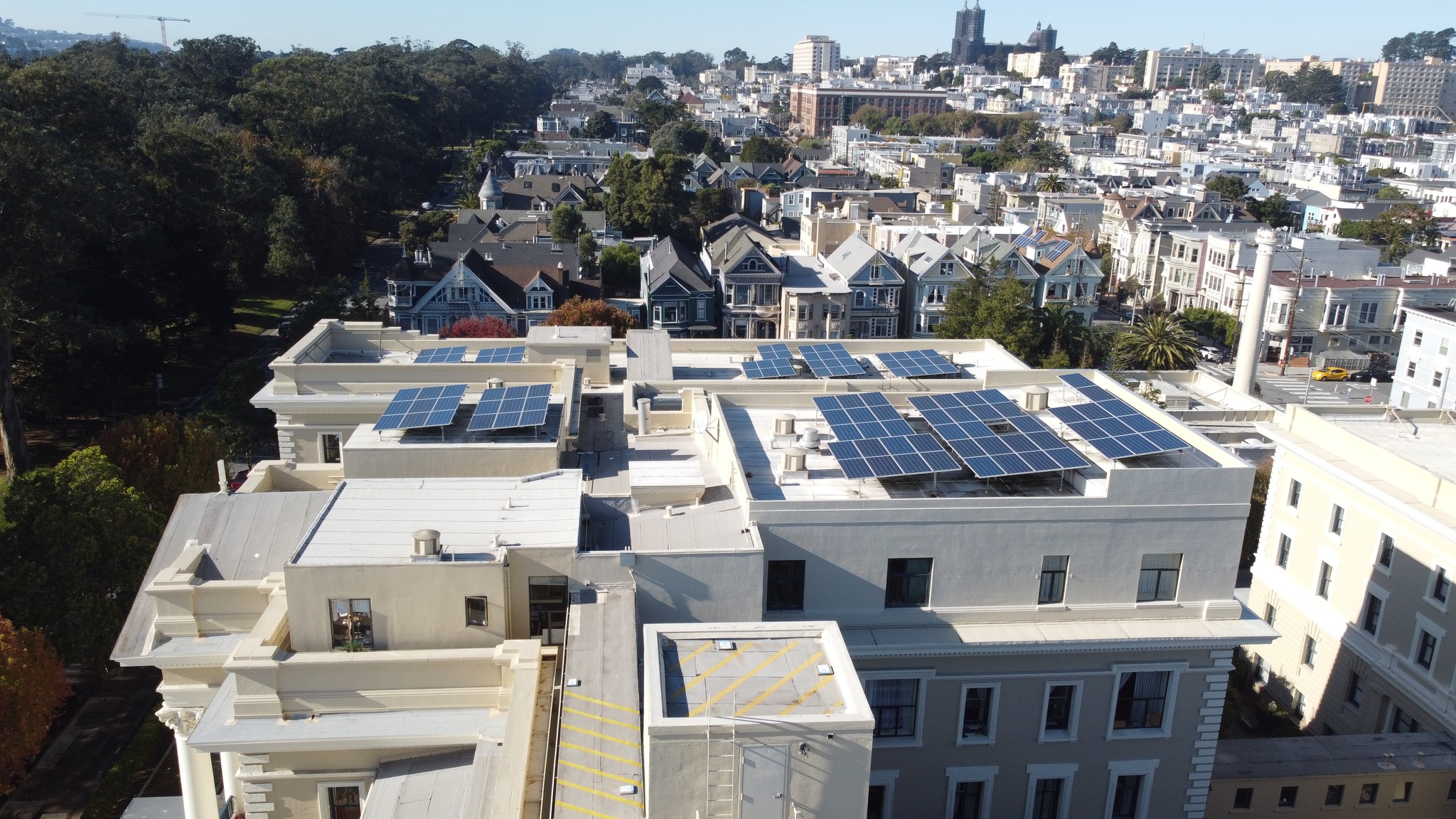 Completed commercial roofing project