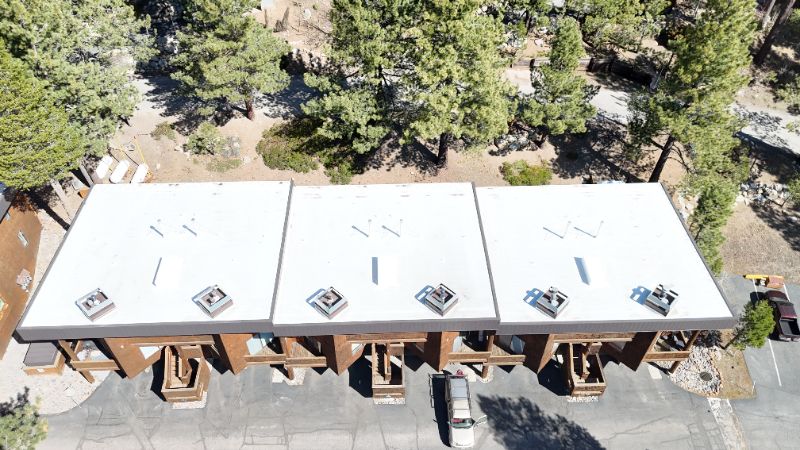 Completed commercial roofing project