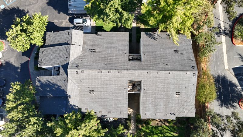 Completed commercial roofing project