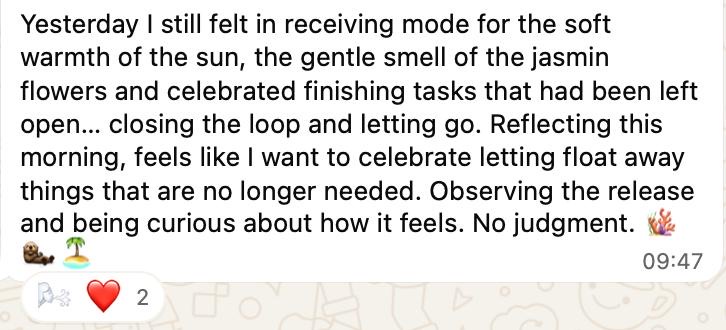 A message from a woman inside the Pleasure-Led Challenge
