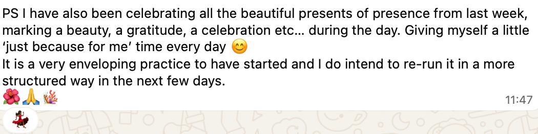 A message from a woman inside the Pleasure-Led Challenge