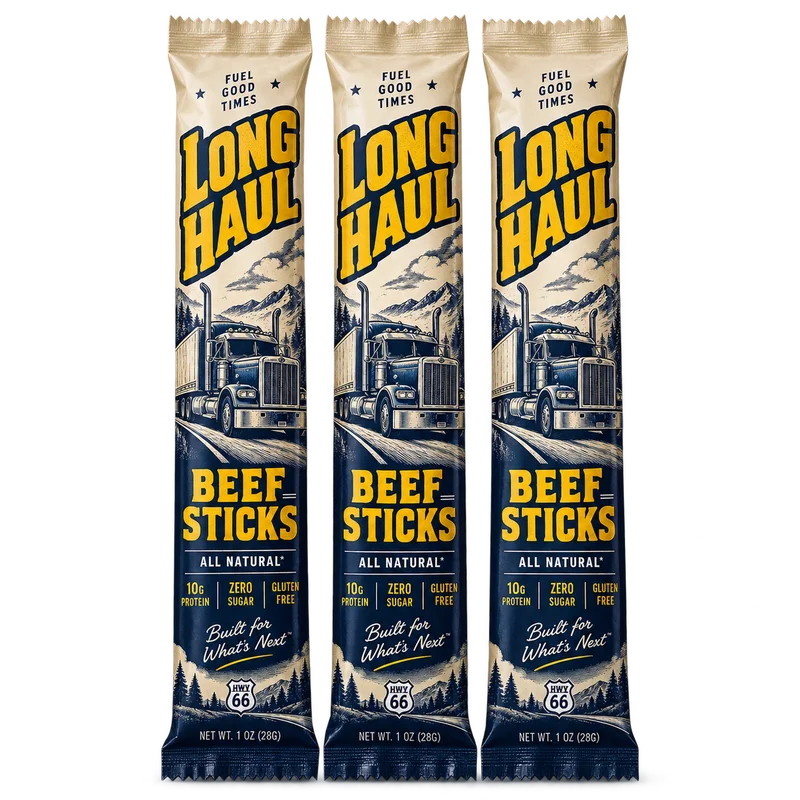Meat Stick Packaging with illustrated concept branding