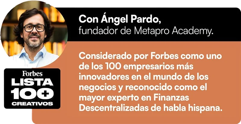Con Ángel Pardo, fundador de MetaPro Academy. Lista Forbes 100 creativos