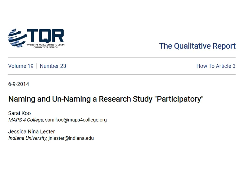 Research article published in The Qualitative Report