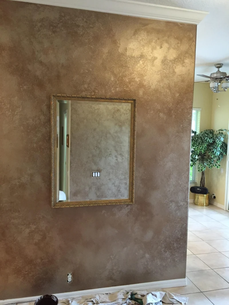 Warm layered Venetian plaster finish in a private residence