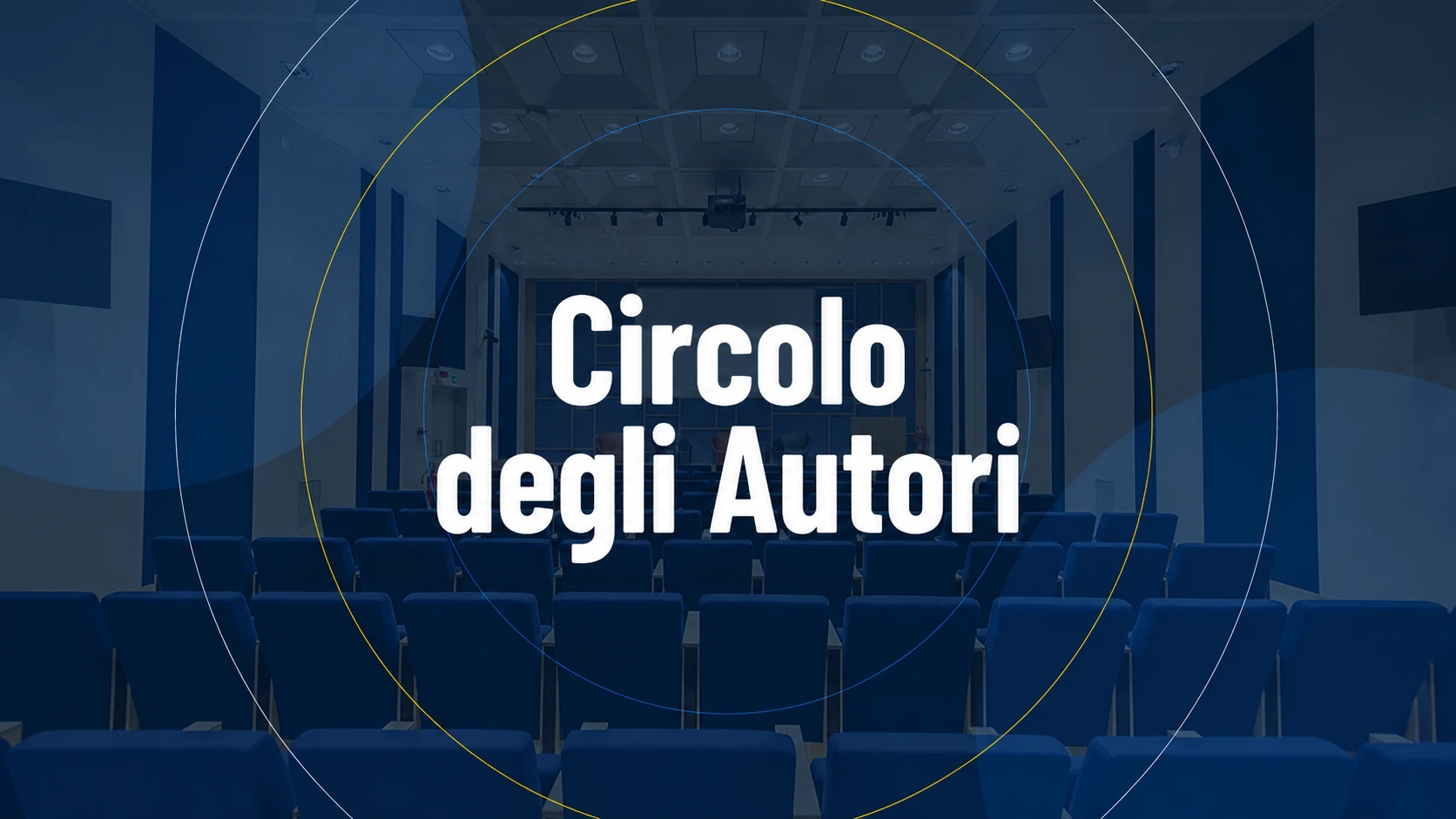 Sala dell'evento con grafica Circolo degli Autori