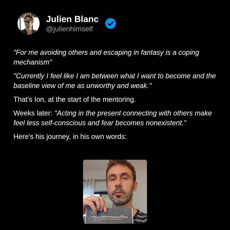 Ion’s story: he describes avoiding people and feeling unworthy, then finding greater ease through being present and connecting with others.