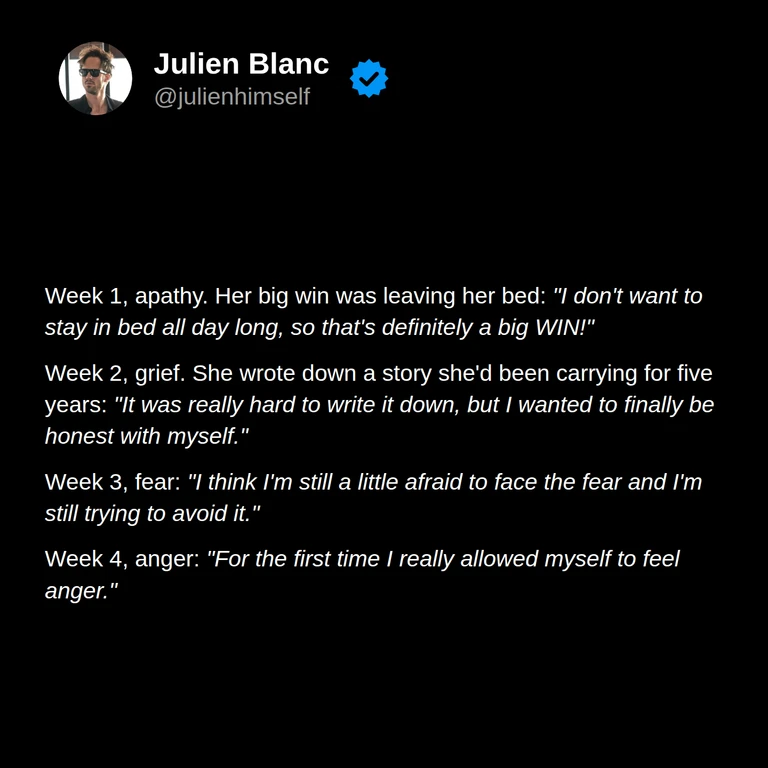 Valerie describes getting out of bed as a win, honestly writing about a story she had carried for years, facing fear, and allowing herself to feel anger.