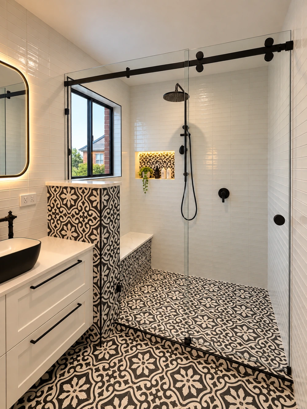 Frameless sliding shower enclosure by Melbourne Glass Experts