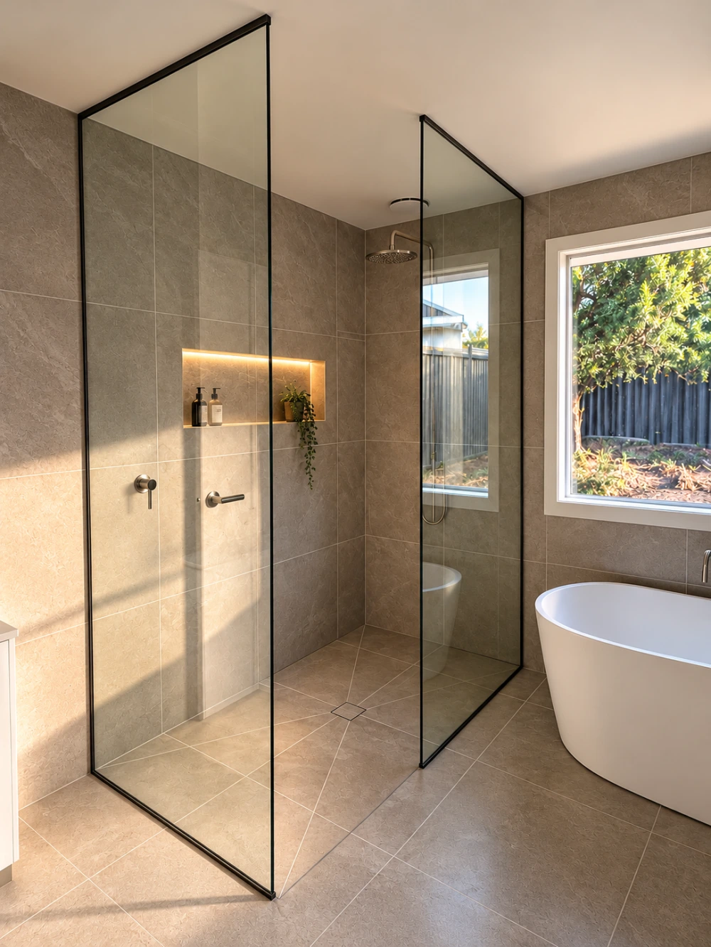 Custom frameless shower enclosure by Melbourne Glass Experts