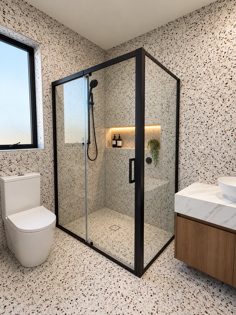 Semi-frameless slider shower enclosure by Melbourne Glass Experts