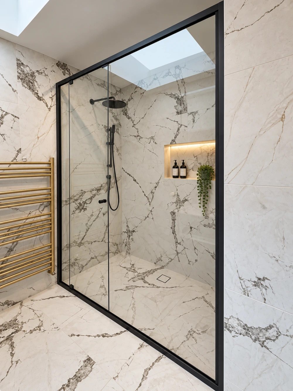 Semi-frameless shower enclosure by Melbourne Glass Experts